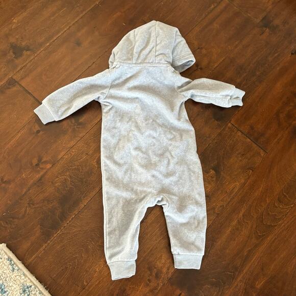 3/$15 Carters 6 months Boys Bear Romper Outfit Sherpa Fleece Winter Blue - Picture 6 of 6